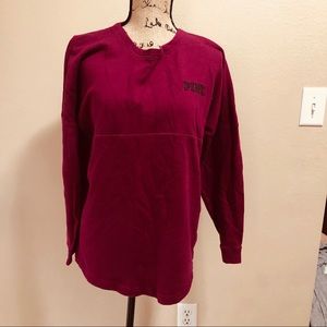 Pink crew neck pullover